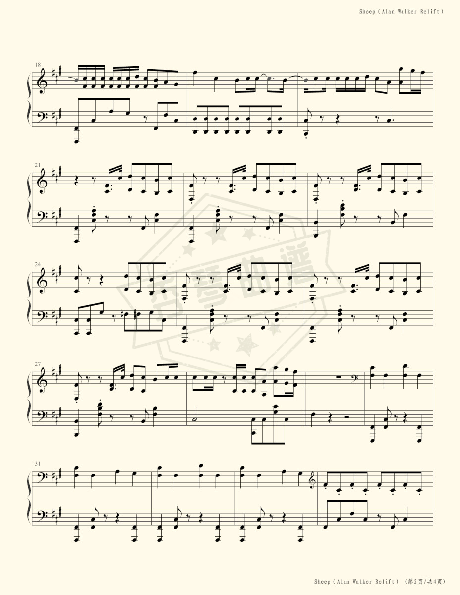 图片[2]-Sheep（Alan Walker Relift）-秀琴曲谱网