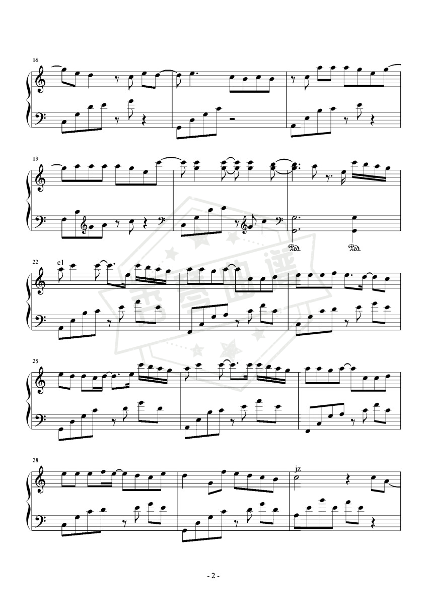 图片[2]-刘至佳、韩瞳-C《时光背面的我》（简易抒情+公式化伴奏+完整版）-秀琴曲谱网