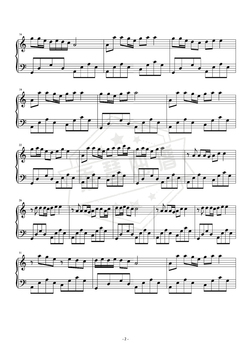 图片[2]-《慕夏》钢琴五线谱c调演奏版(邓寓君(等什么君))-秀琴曲谱网