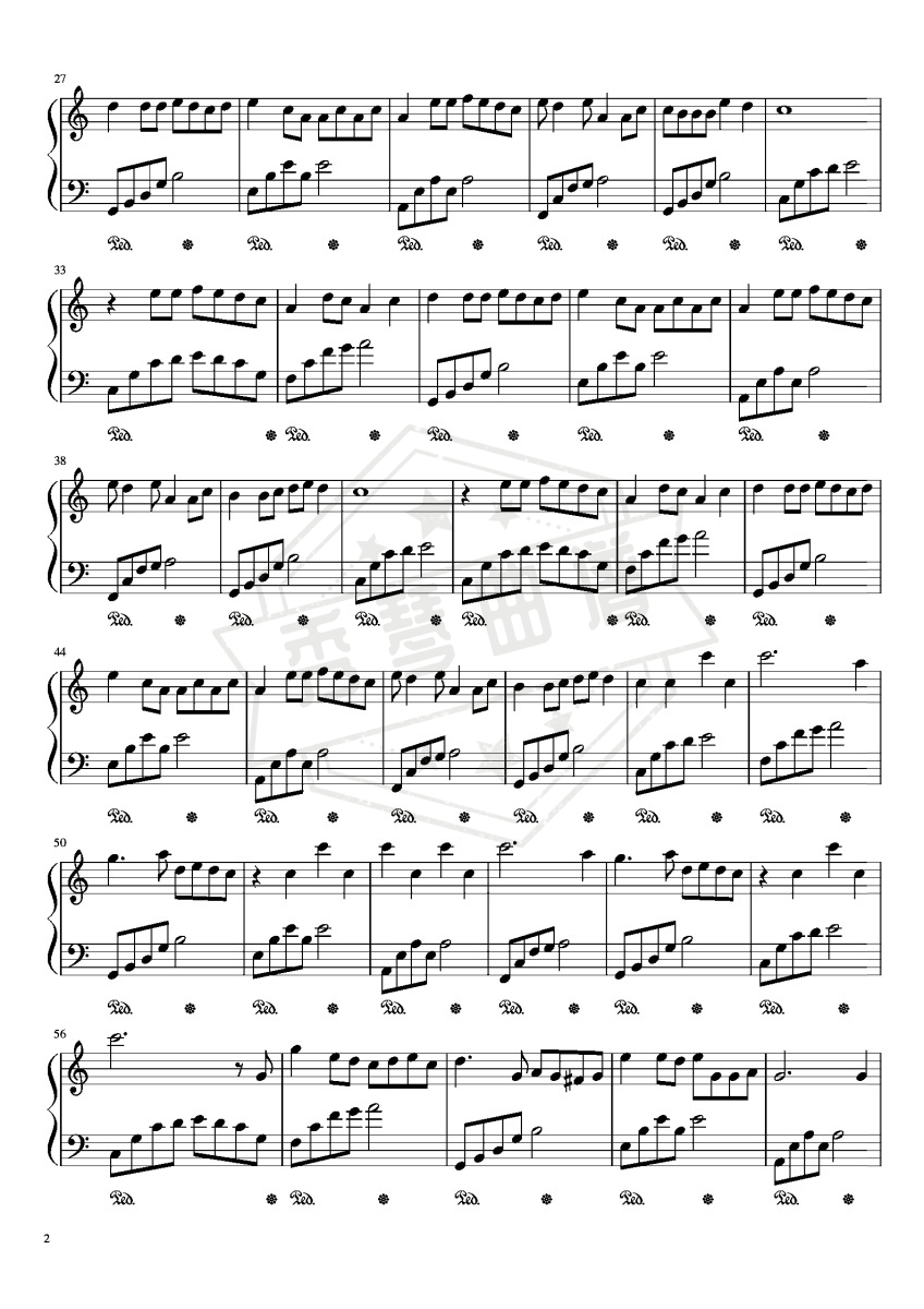 图片[2]-热爱105℃的你-C调版-秀琴曲谱网
