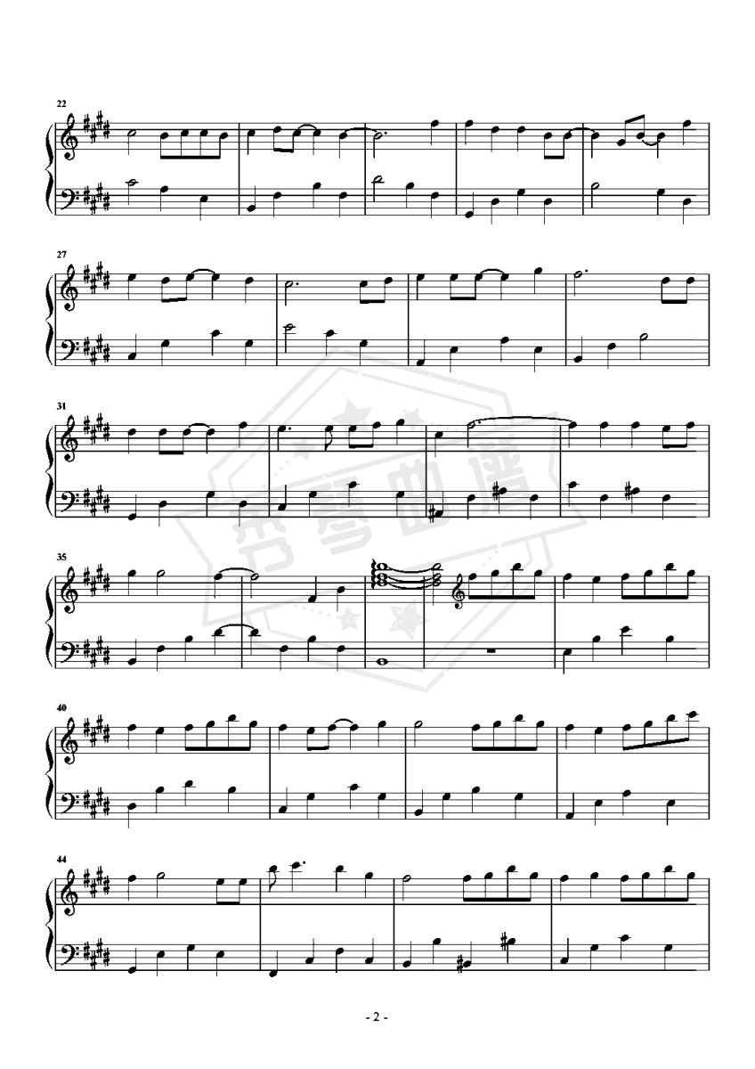 图片[2]-《莫离》钢琴五线谱e调演奏版-秀琴曲谱网