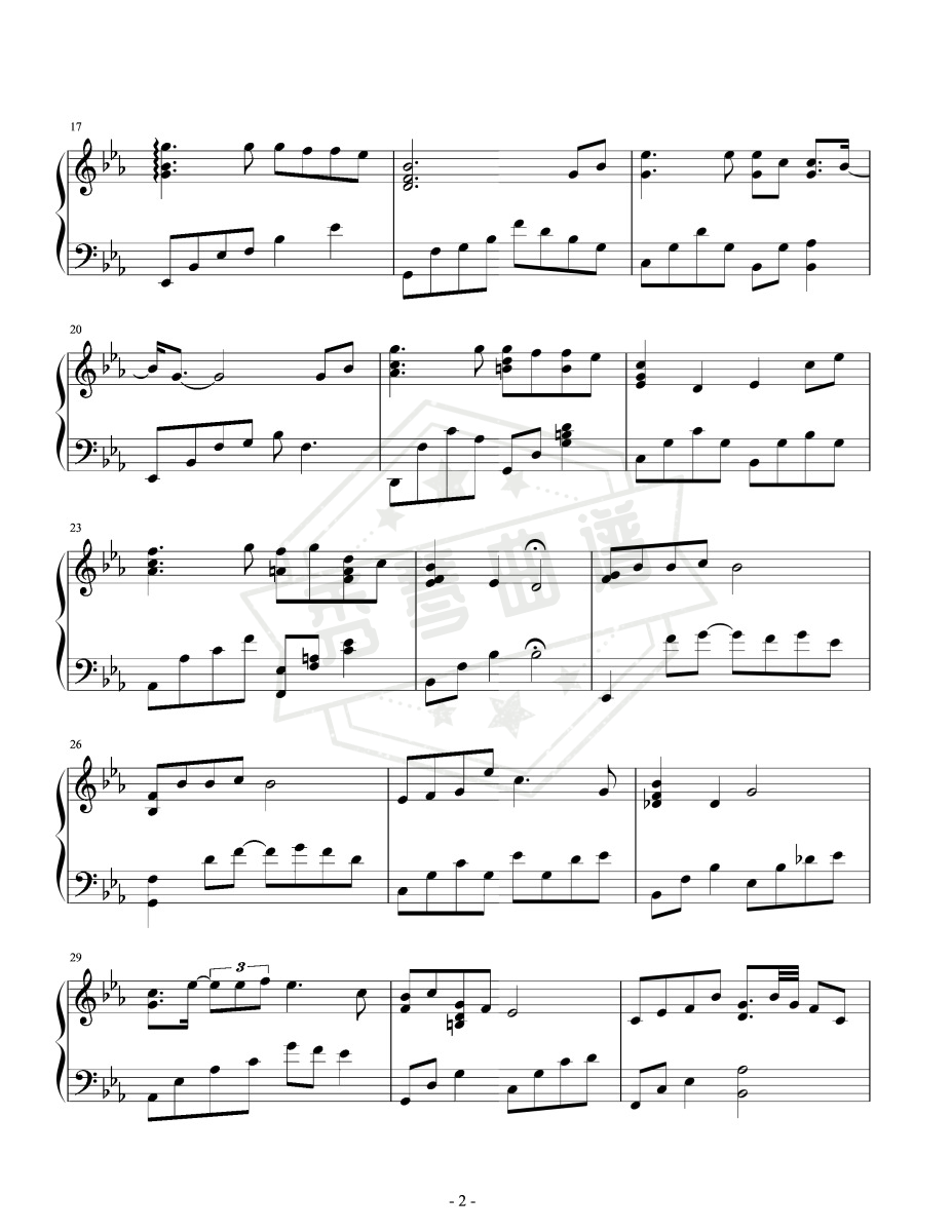 图片[2]-《女人花》钢琴五线谱e调演奏版-秀琴曲谱网