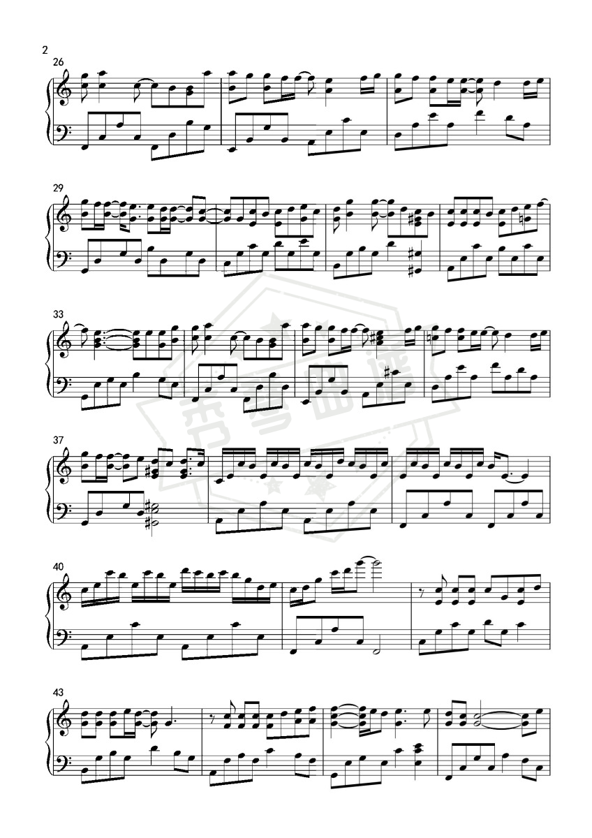 图片[2]-《枫》钢琴五线谱c调演奏版-秀琴曲谱网