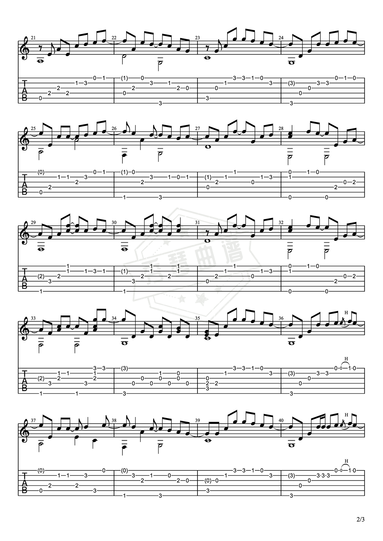 图片[2]-《Right Here Waiting》吉他简谱C调指弹谱（Richard Marx）-秀琴曲谱网