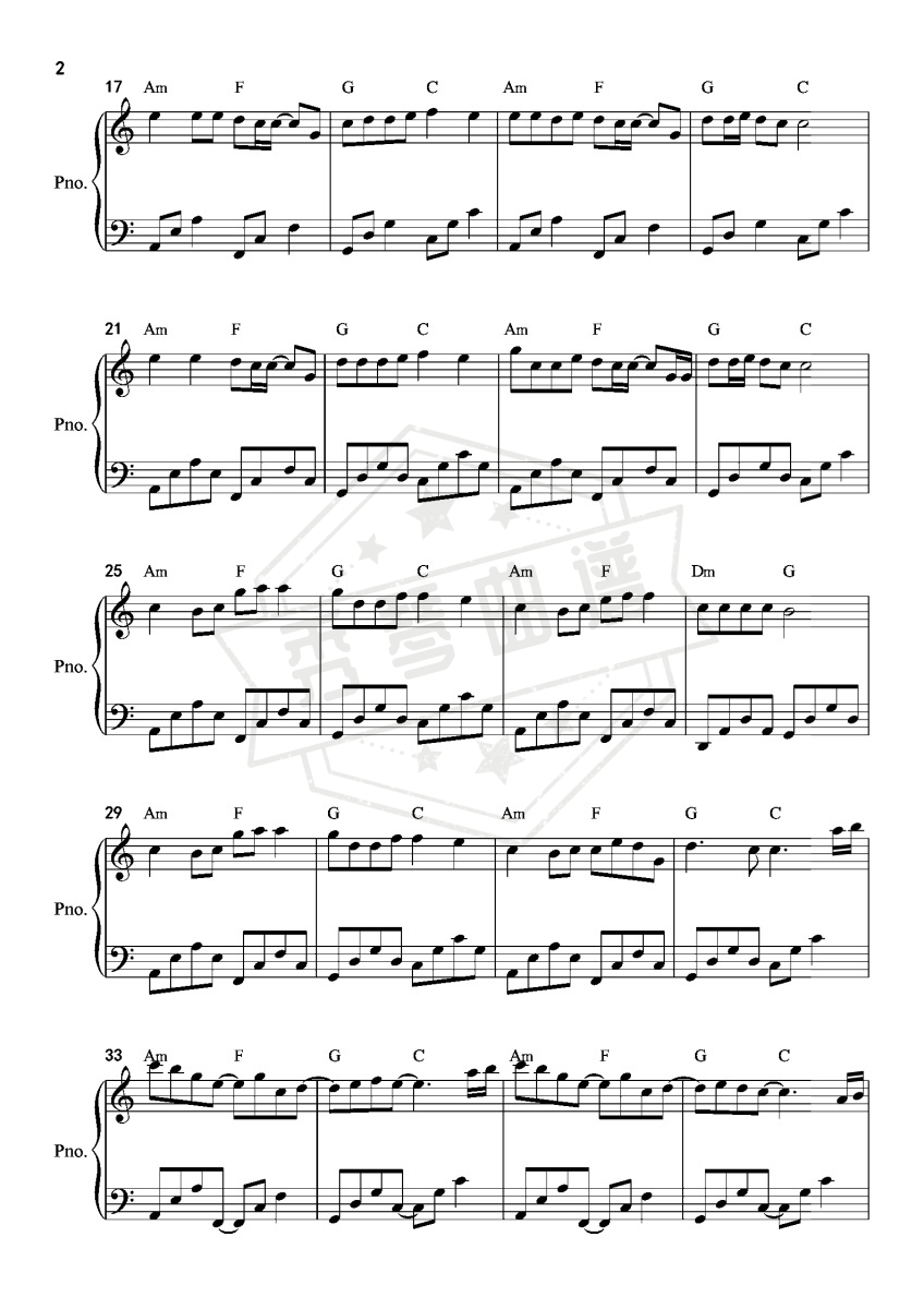 图片[2]-白月光与朱砂痣-简易优美版-灰白-秀琴曲谱网