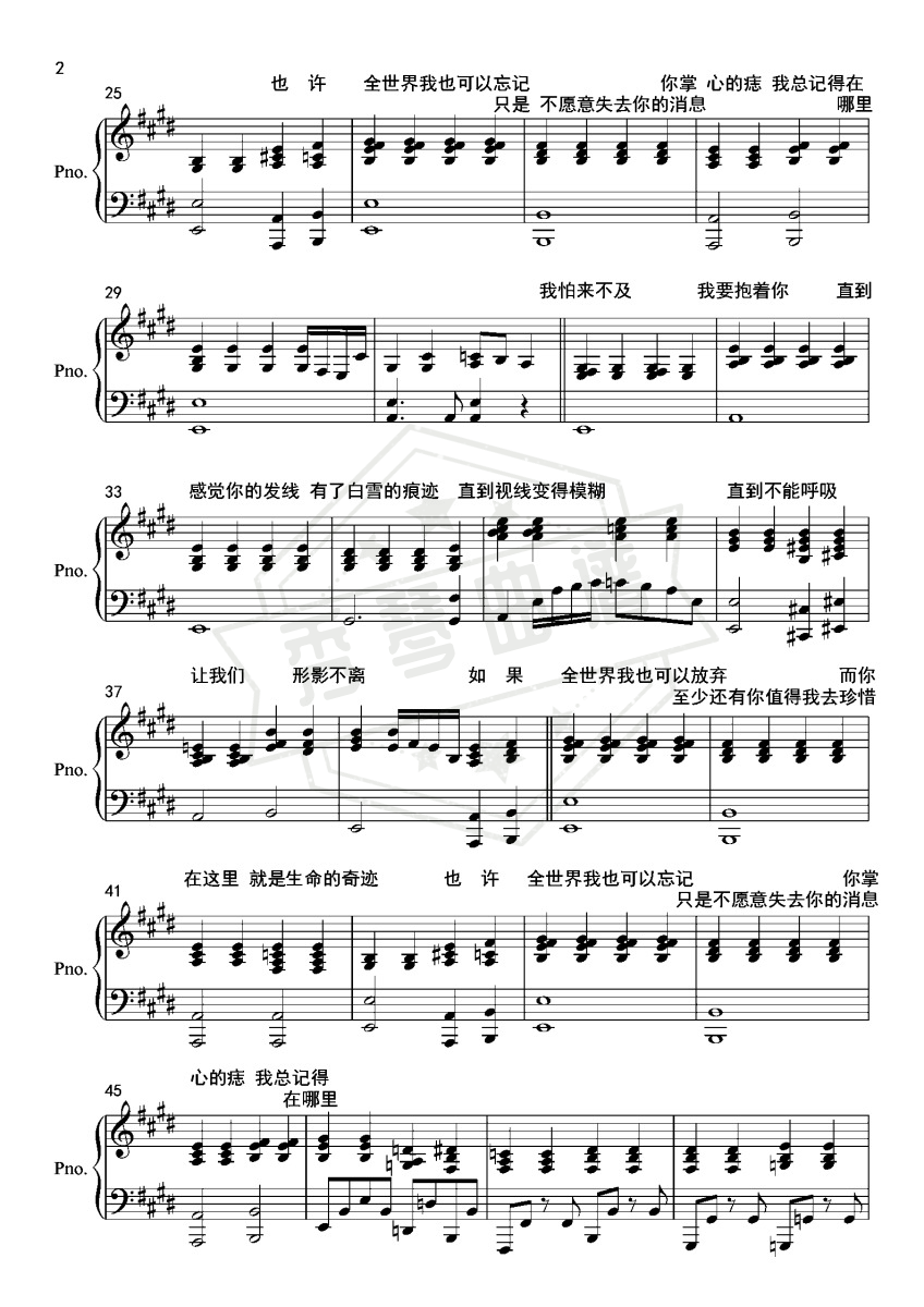 图片[2]-至少还有你【完美弹唱伴奏附词】林忆莲-秀琴曲谱网