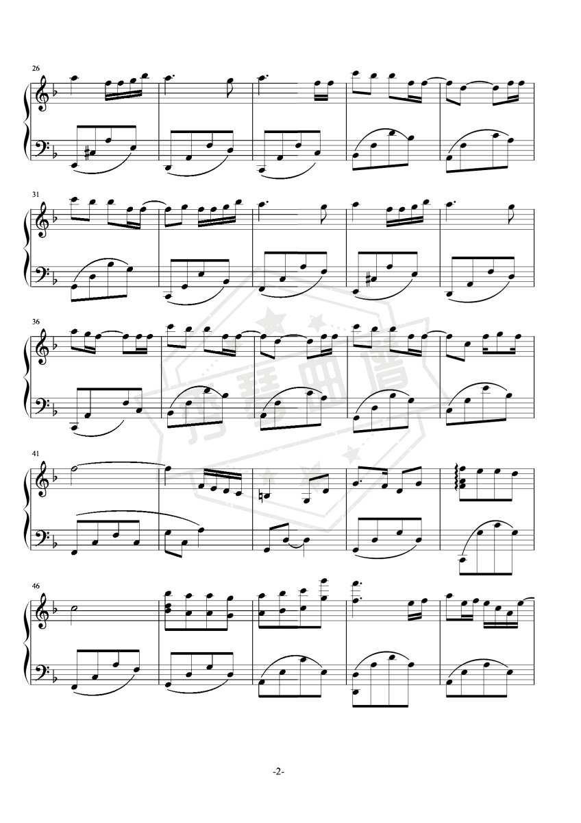 图片[2]-不要忘记我爱你（原调+精编+完整版）-秀琴曲谱网