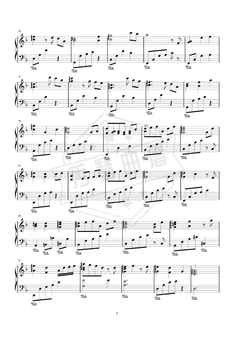 图片[2]-《等不到的等待》钢琴五线谱调演奏版-秀琴曲谱网