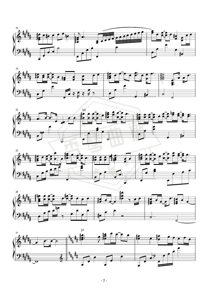 图片[2]-B调-单依纯《照片》（原曲和声+全新精编+完整版）-秀琴曲谱网