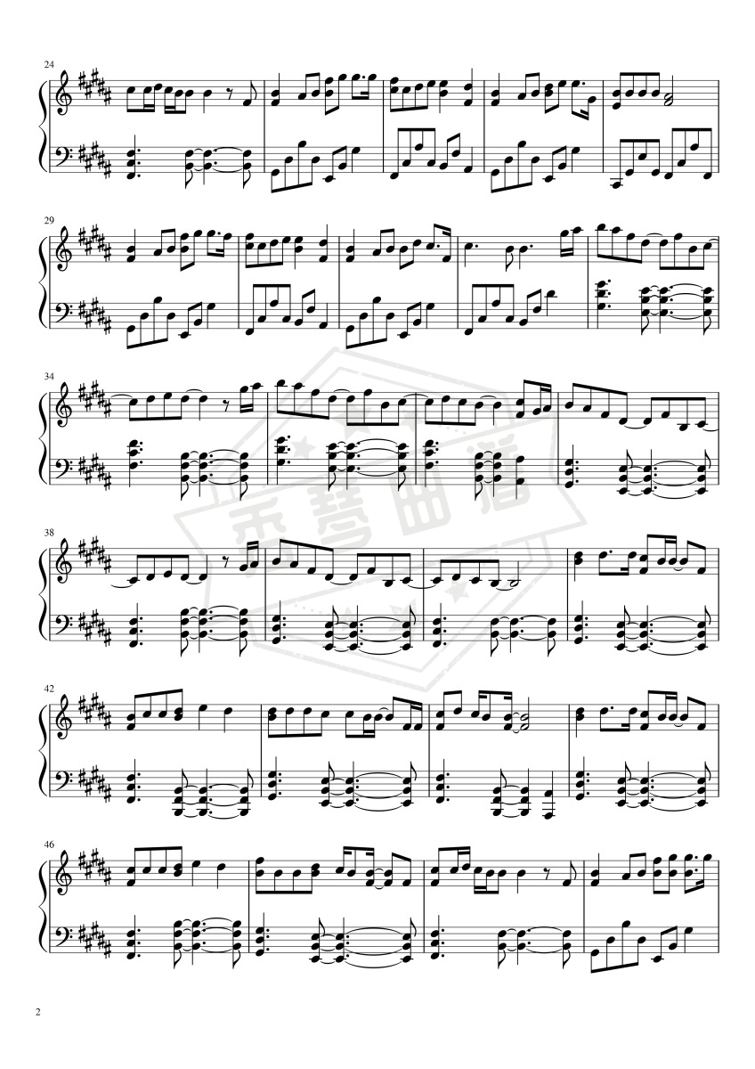 图片[2]-白月光与朱砂痣-大籽-秀琴曲谱网