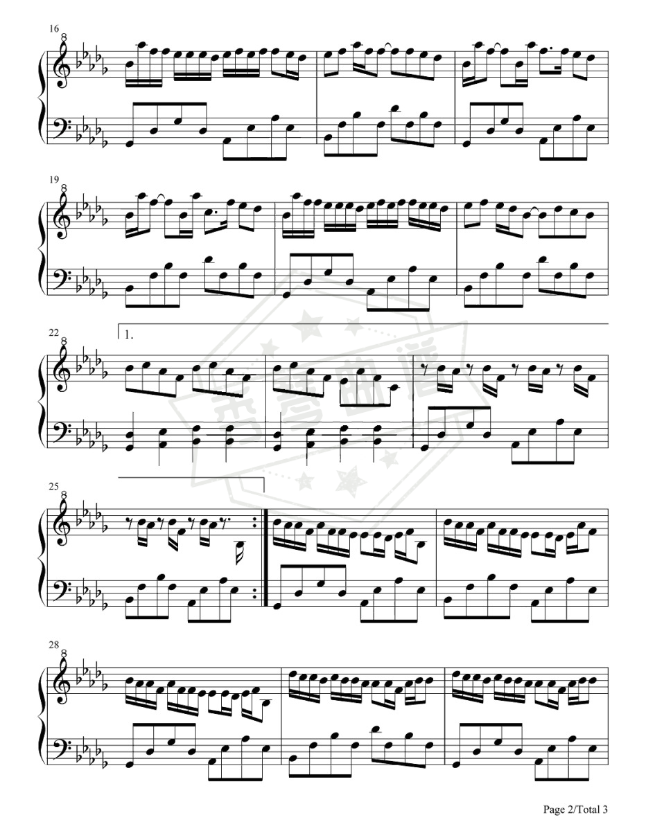 图片[2]-姚六一《雾里》钢琴五线谱+双手简谱-秀琴曲谱网