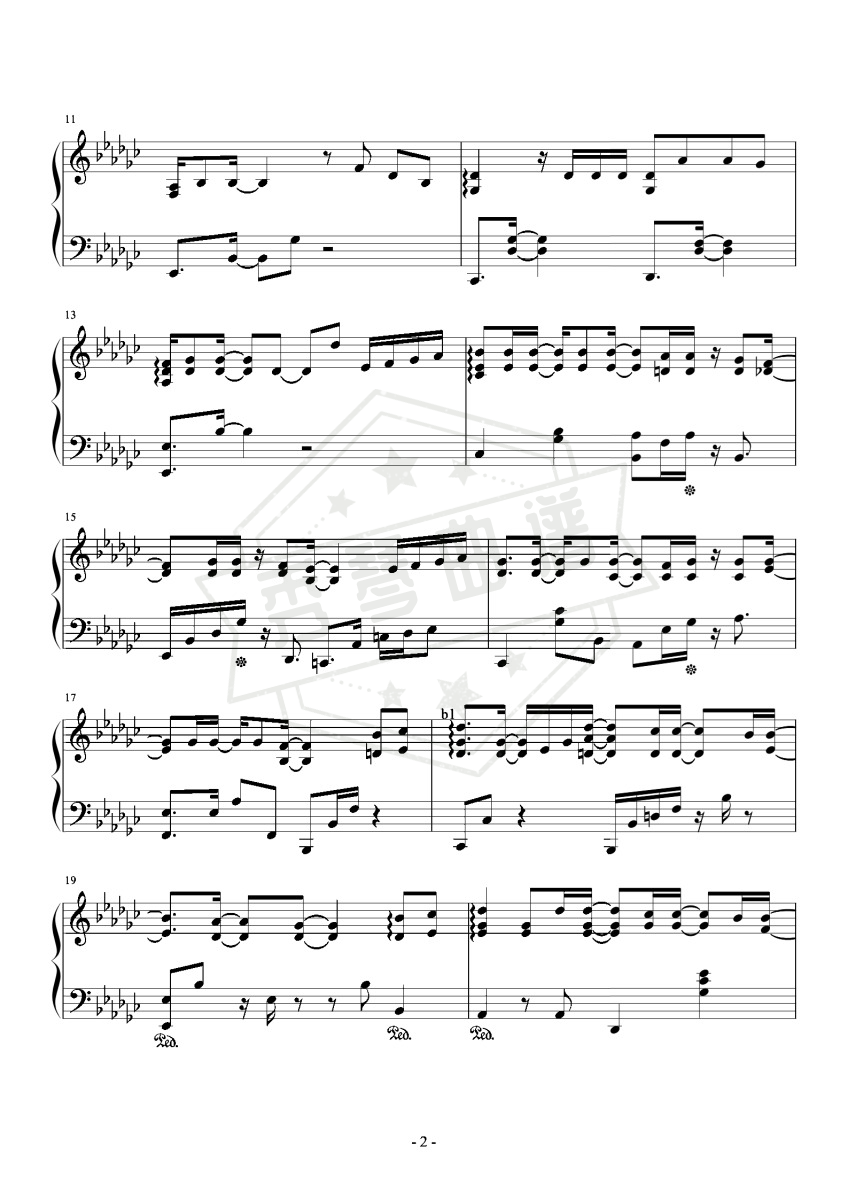 图片[2]-比尔的歌-降G-1104梦（原曲和弦+全新精编+完整版）-秀琴曲谱网