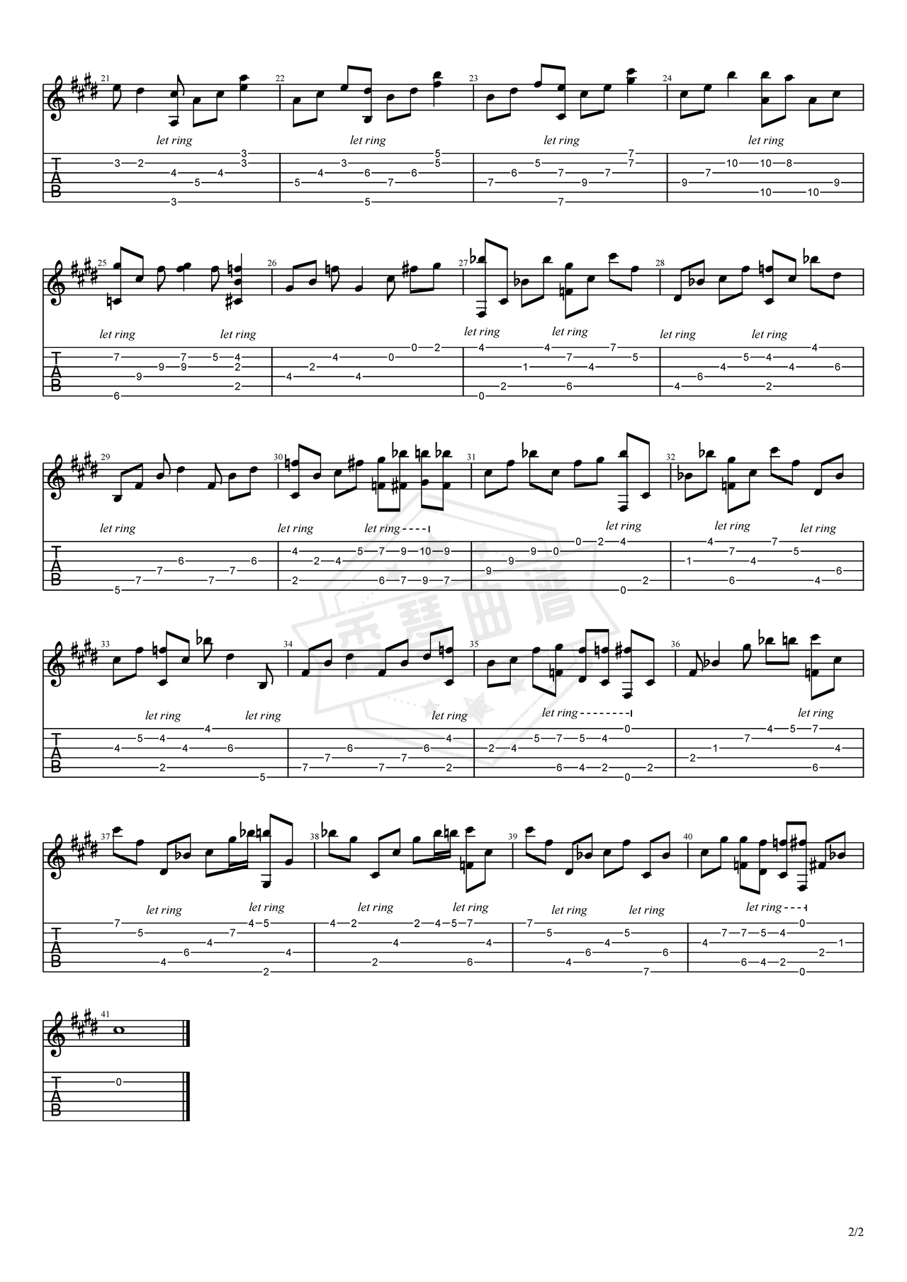 图片[2]-《安妮的仙境》吉他简谱D调总谱（班得瑞）-秀琴曲谱网