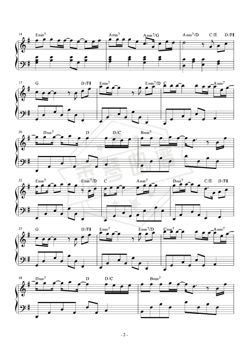 图片[2]-如果你也听说 G调 最易上手-秀琴曲谱网