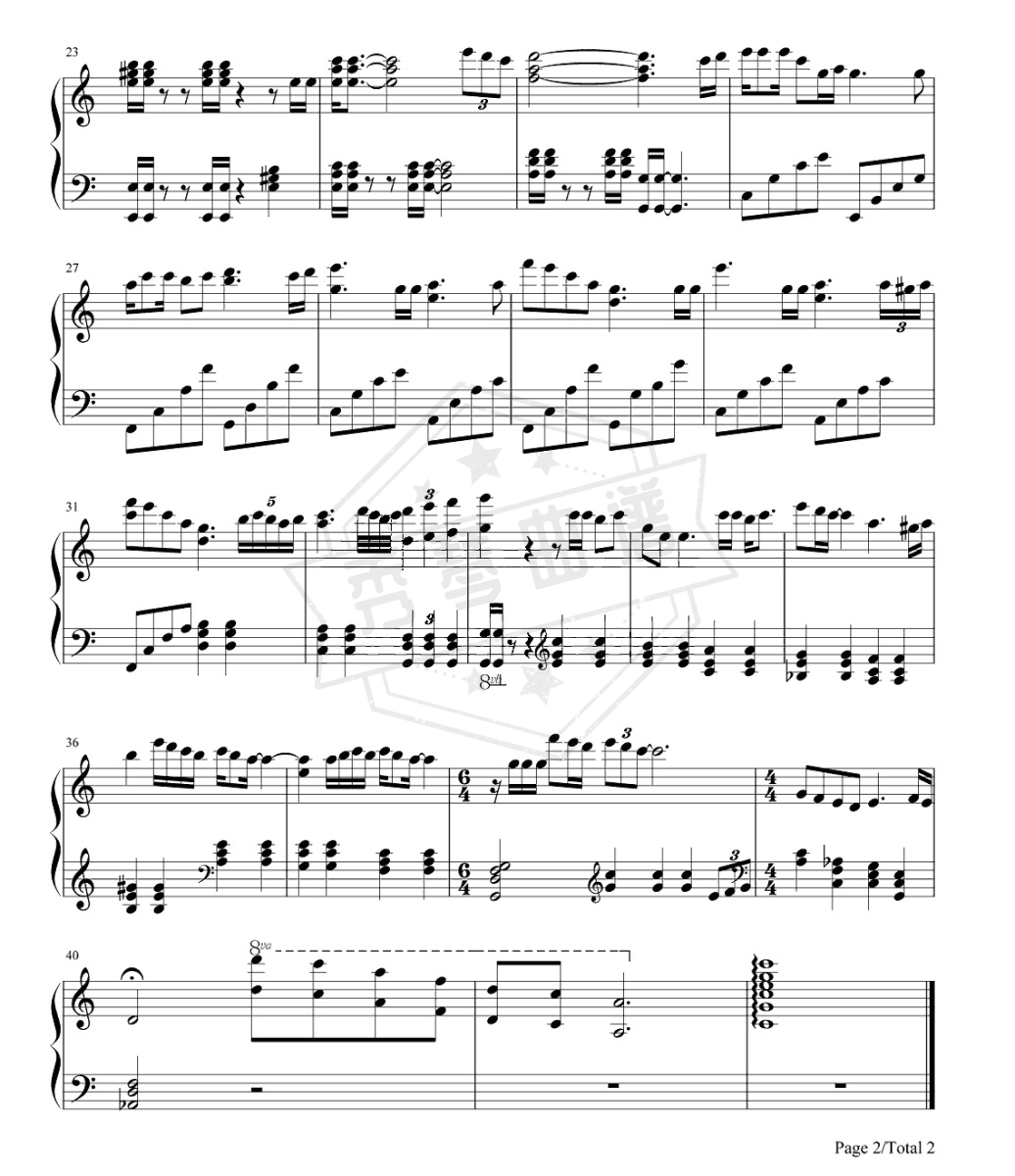图片[2]-张国荣《风继续吹》钢琴谱-秀琴曲谱网