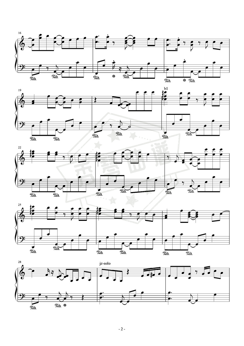 图片[2]-分分钟需要你-C调（全新精编的轻松轻JAZZ版）-秀琴曲谱网
