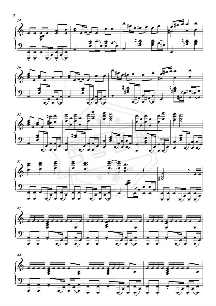 图片[2]-《前世情人》钢琴五线谱A调演奏版-秀琴曲谱网