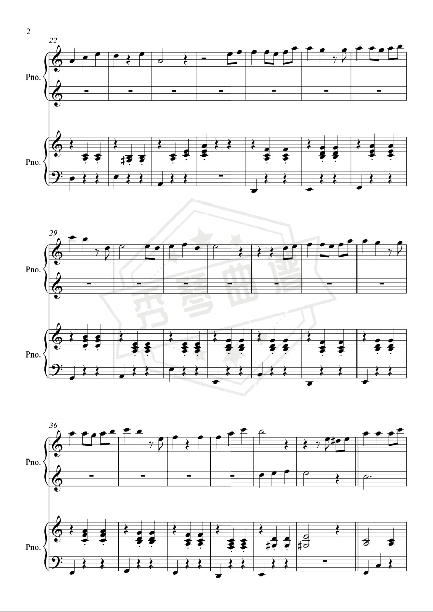 图片[2]-枕边童话【初学者双人四手联弹】泽大大-秀琴曲谱网