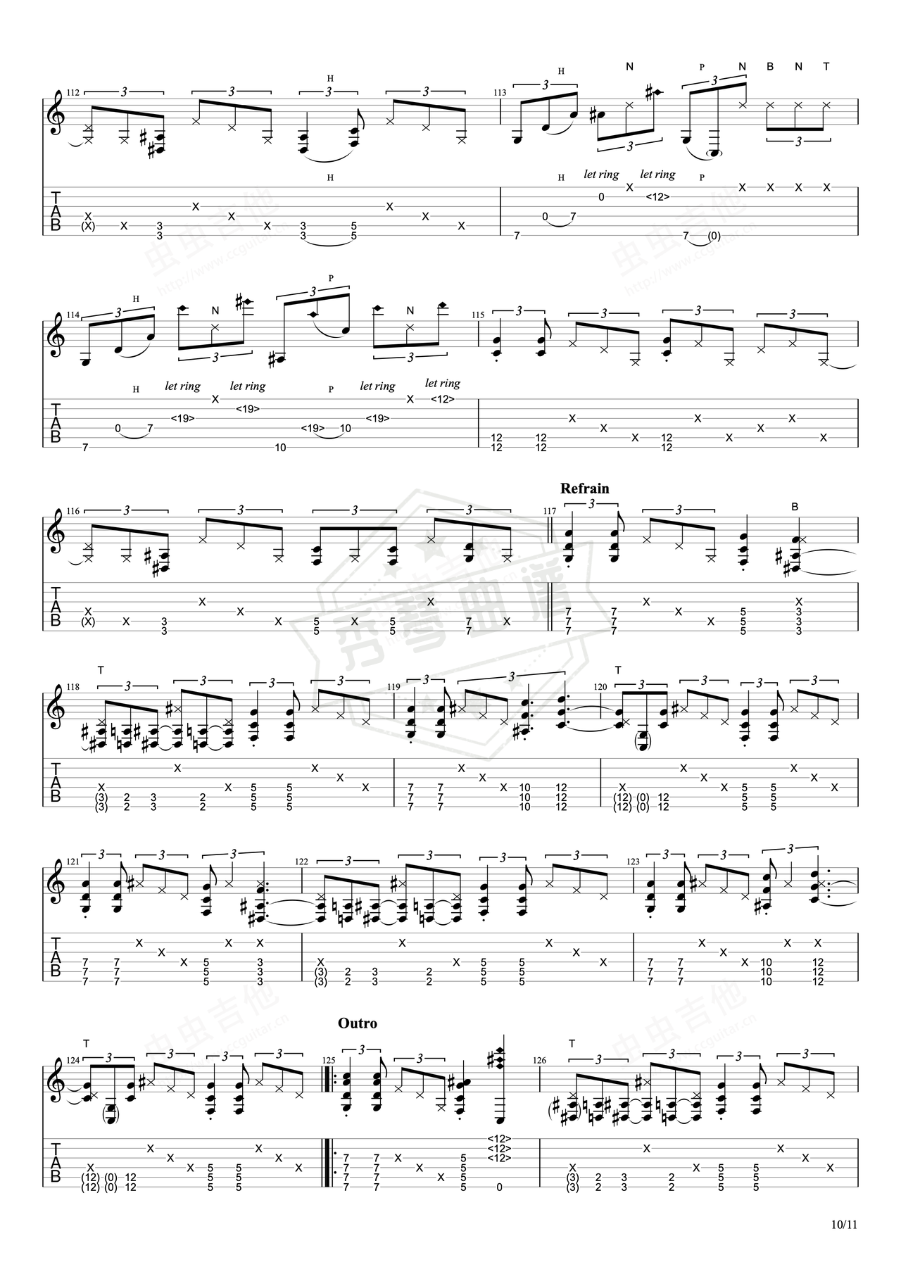 图片[2]-《Hunter’s Moon》吉他简谱D调指弹谱（Andy Mckee）-秀琴曲谱网