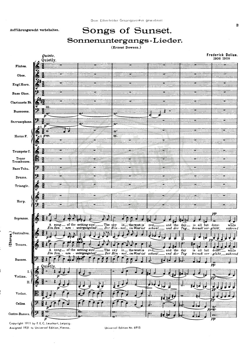 Songs of Sunset,RT II/5(Frederick Delius)完整乐谱-秀琴曲谱网