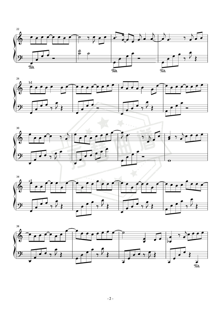 图片[2]-《渐冷》钢琴五线谱c调演奏版-秀琴曲谱网