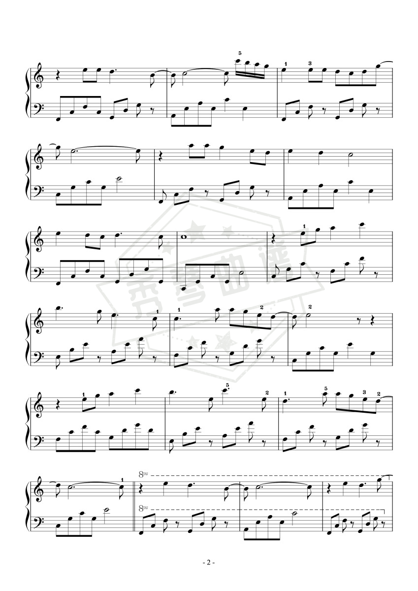 图片[2]-时间煮雨 初学者完美版-秀琴曲谱网
