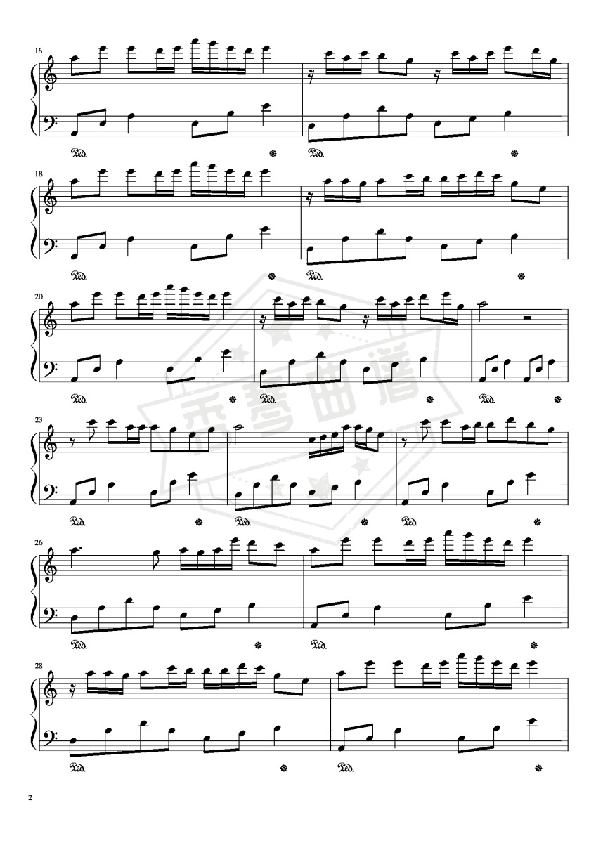 图片[2]-人间惊鸿客-C调简单易上手-秀琴曲谱网
