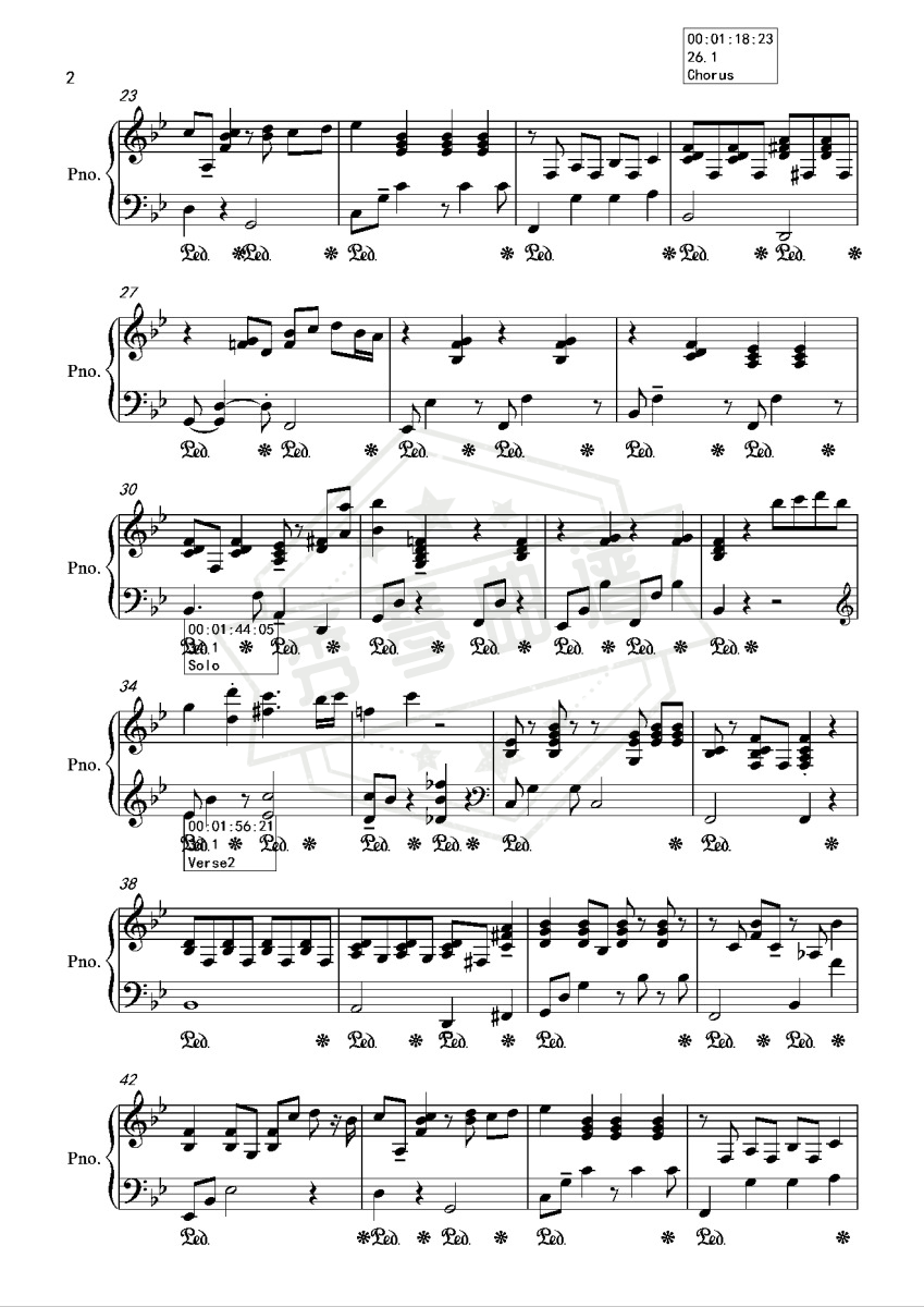 图片[2]-说好不哭（扒带钢琴伴奏谱）-秀琴曲谱网