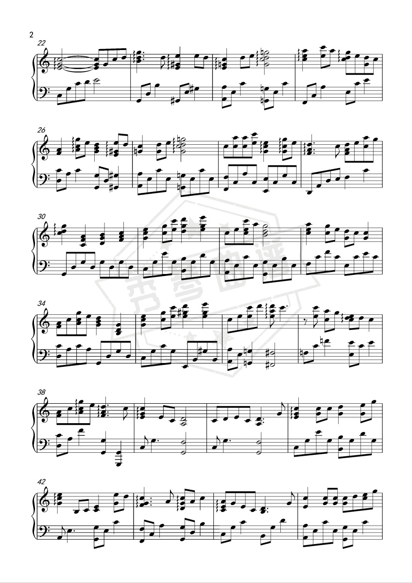 图片[2]-《这世界那么多人》钢琴五线谱c调演奏版-秀琴曲谱网
