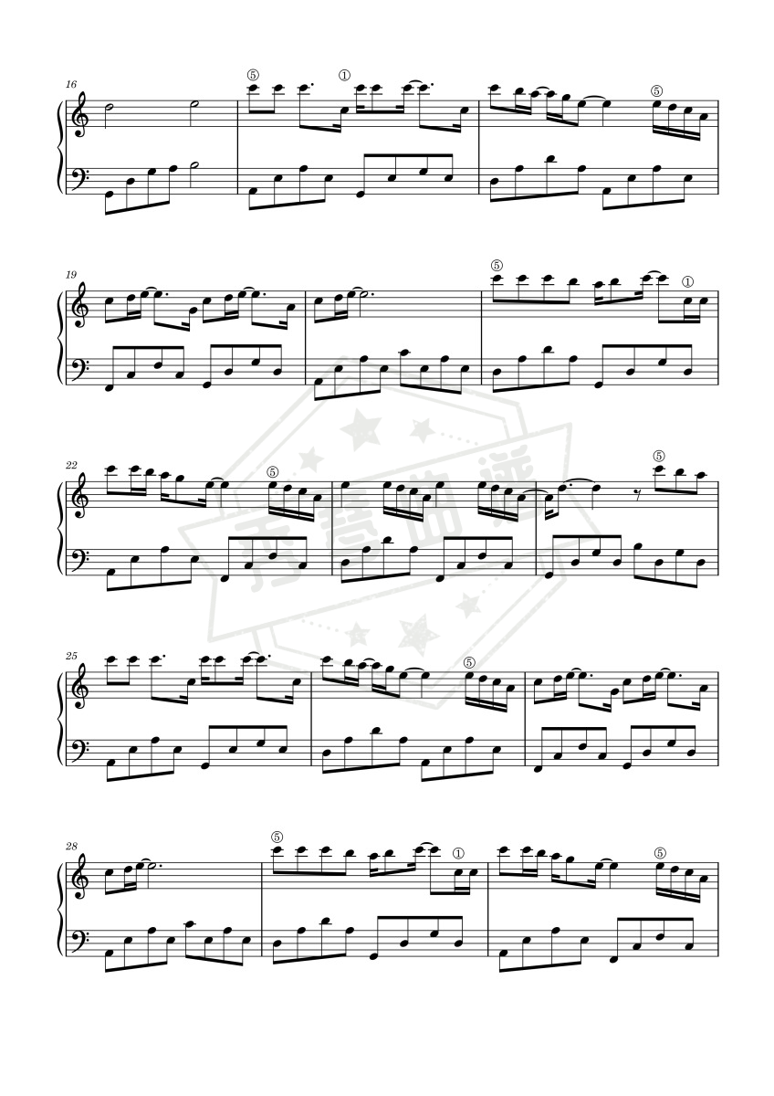 图片[2]-《偏爱》钢琴五线谱c调演奏版-秀琴曲谱网