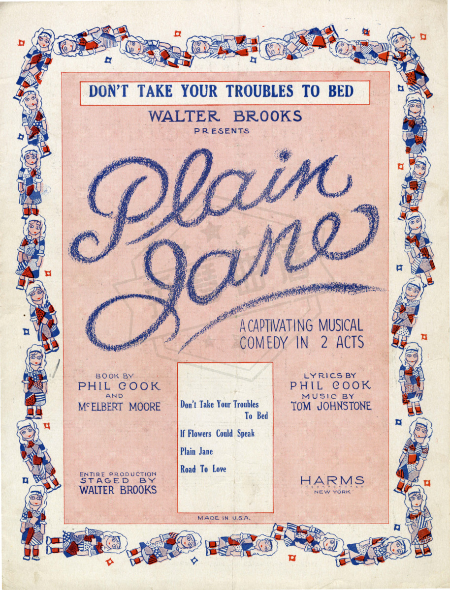 Plain Jane(Tom Johnstone)Don’t Take Your Troubles to Bed-秀琴曲谱网
