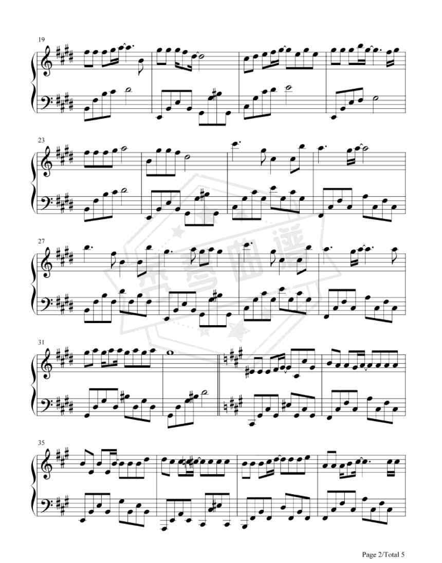 图片[2]-漠河舞厅 钢琴谱-秀琴曲谱网