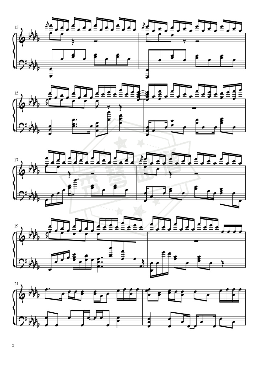 图片[2]-《他只是经过》超高还原版-原调- （h3R3,Felix Bennett）-秀琴曲谱网