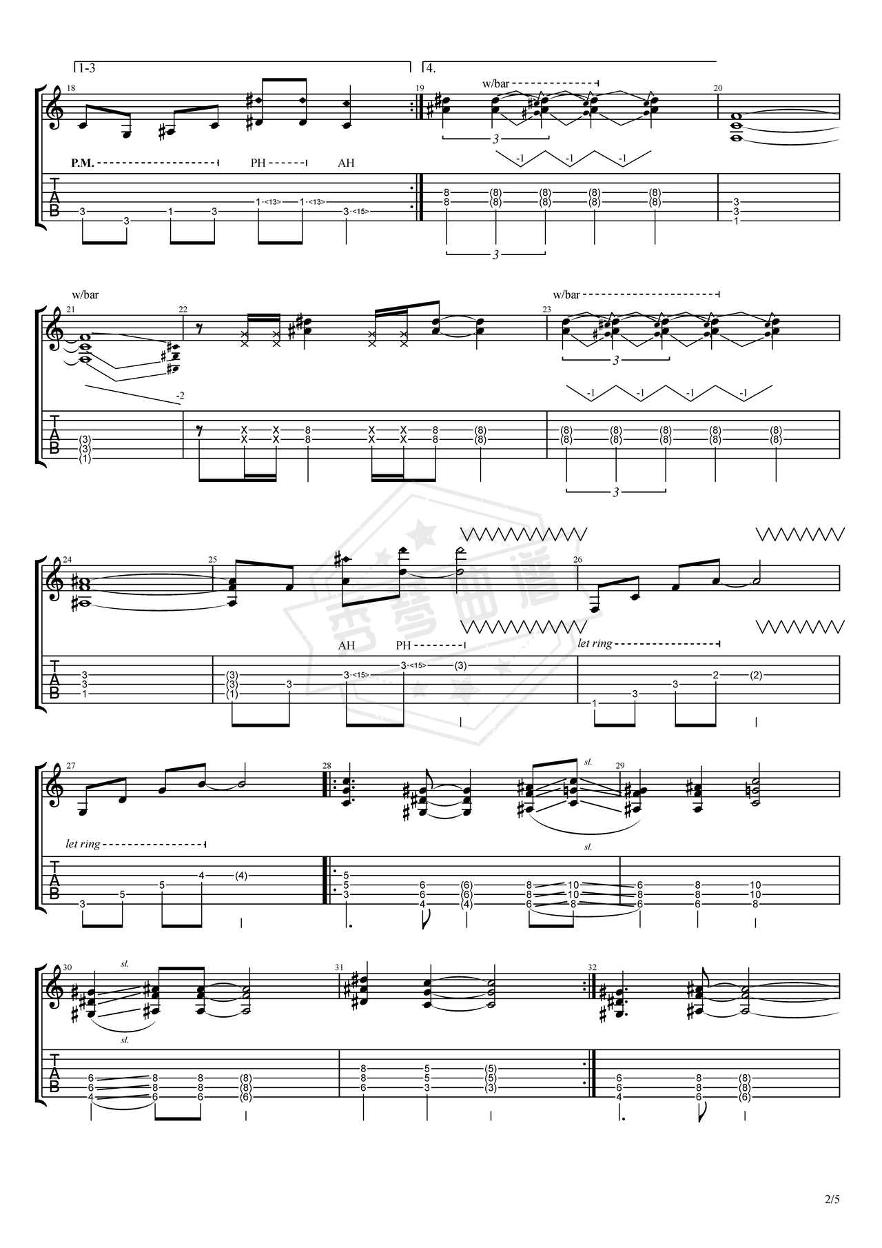 图片[2]-《You Give Love A Bad Name》吉他简谱Eb调电吉他谱（Bon Jovi）-秀琴曲谱网