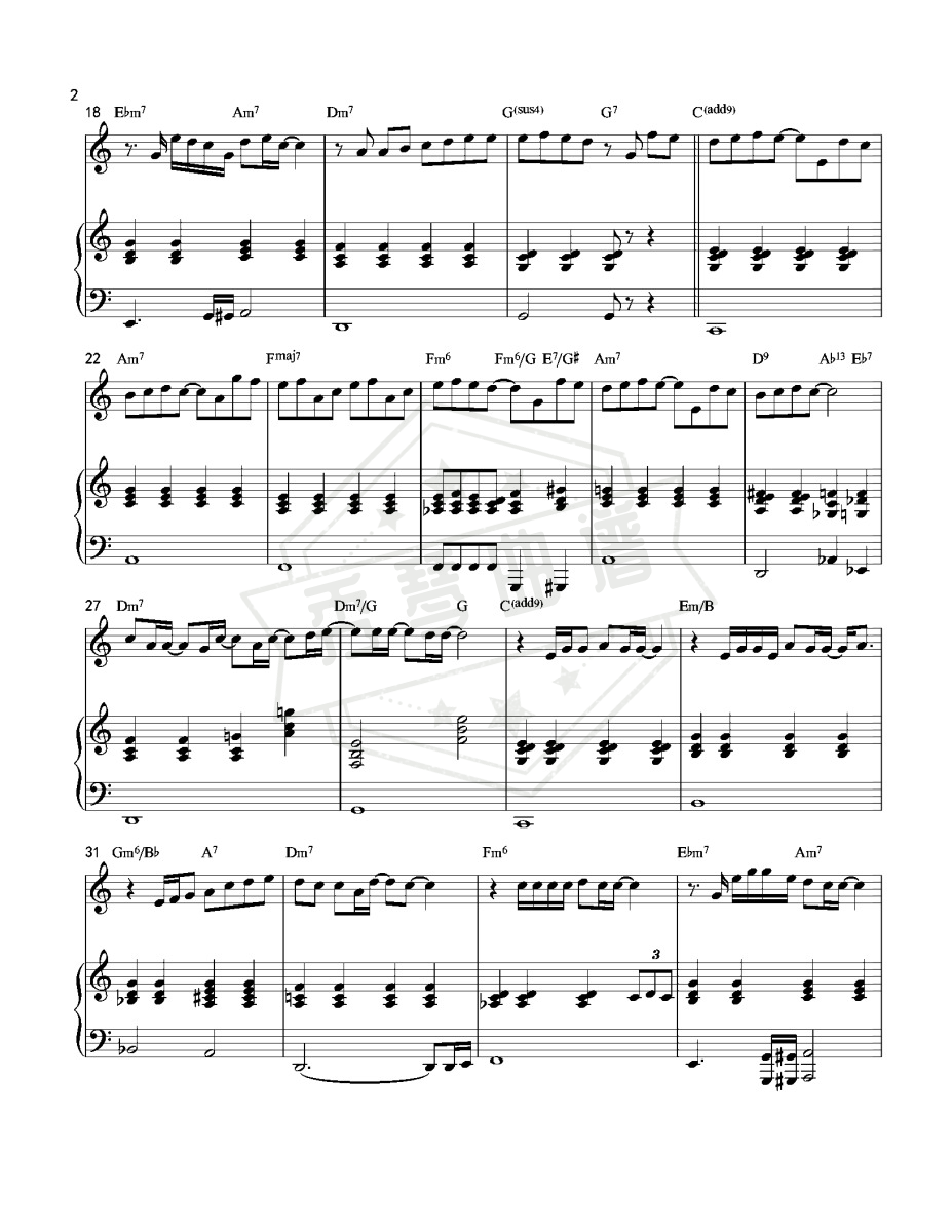 图片[2]-Kiss Goodbye – 钢琴伴奏谱（C调）-秀琴曲谱网