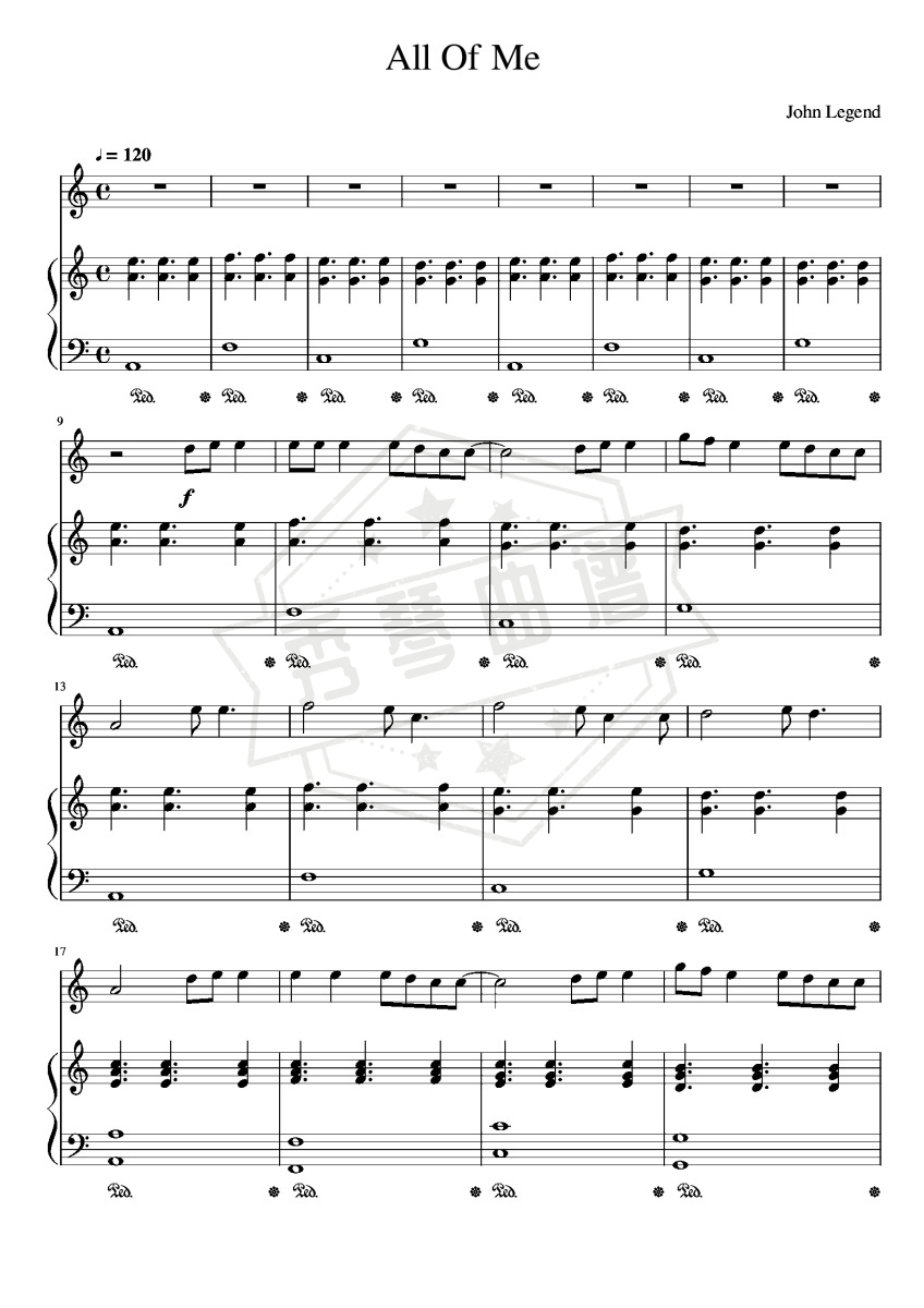 All Of Me-秀琴曲谱网