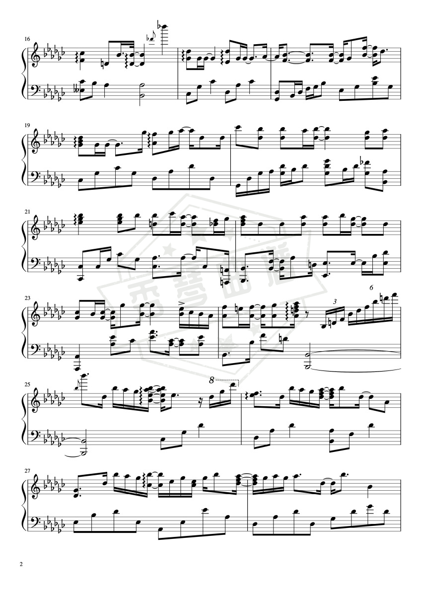 图片[2]-《这样爱了》钢琴五线谱g调弹唱版-秀琴曲谱网