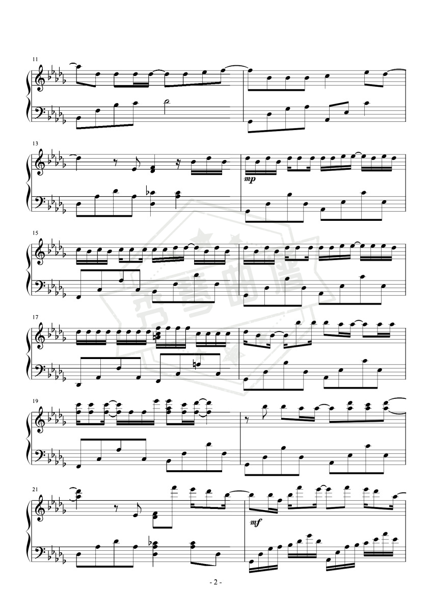 图片[2]-《可不可以》钢琴五线谱d调演奏版-秀琴曲谱网