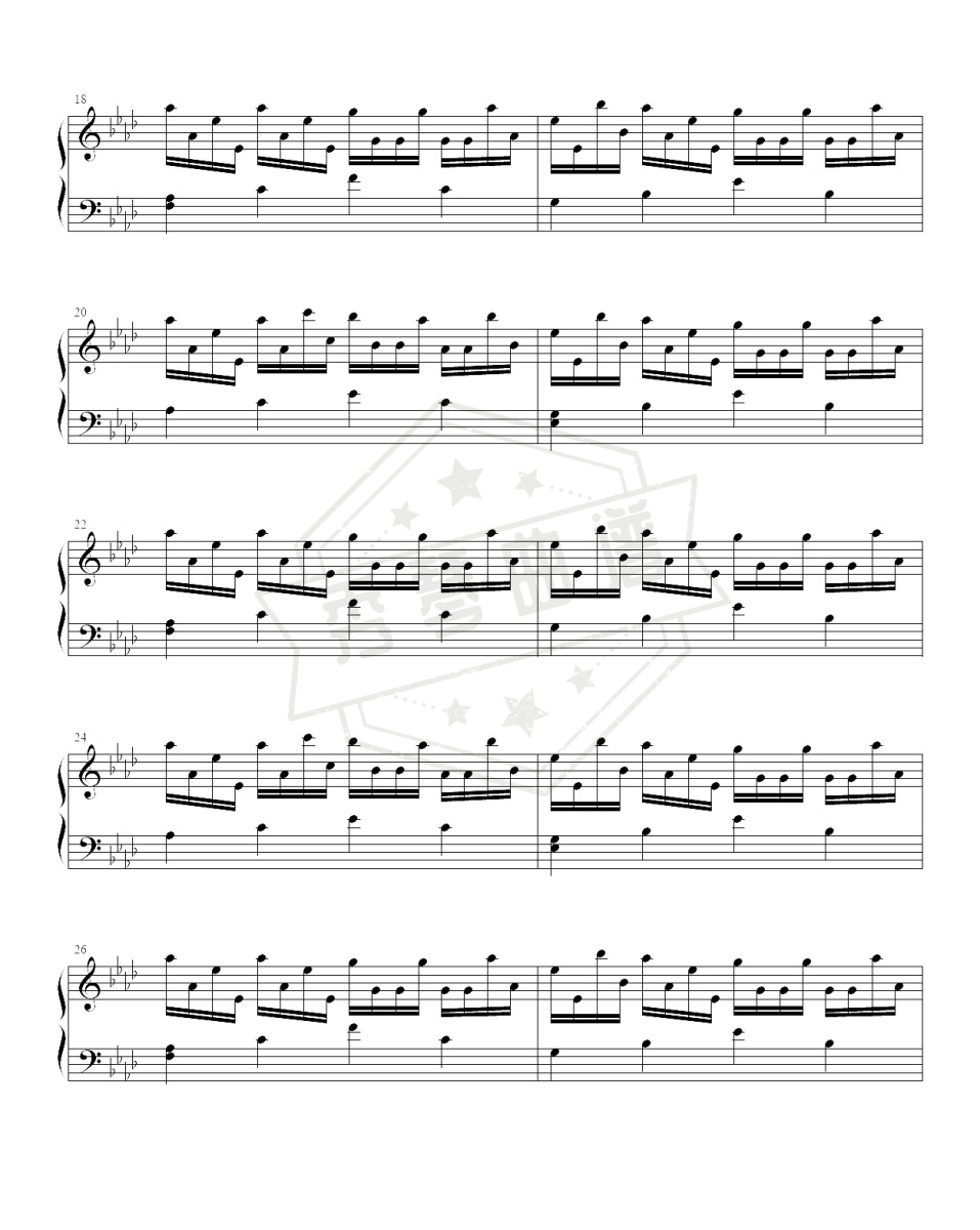 图片[2]-《His Theme》钢琴五线谱A调演奏版-秀琴曲谱网