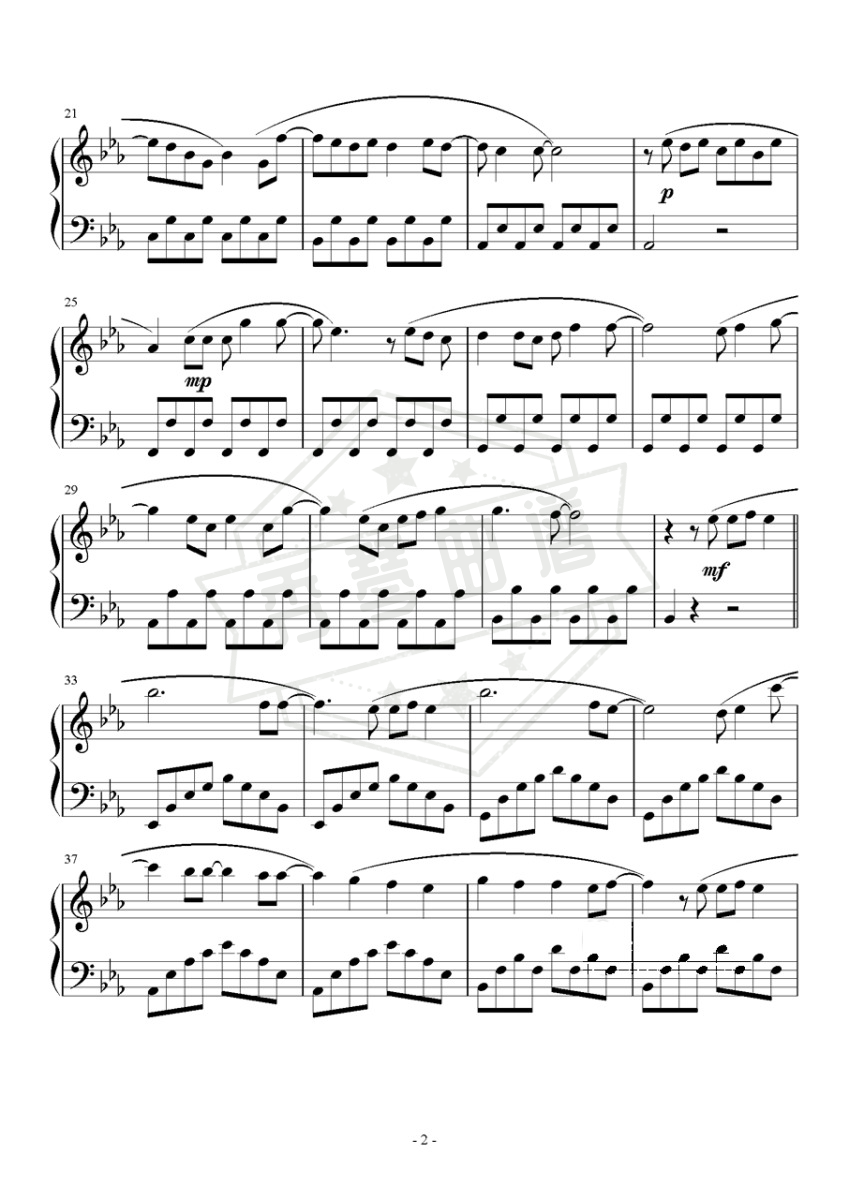 图片[2]-《多远都要在一起》钢琴五线谱e调演奏版-秀琴曲谱网