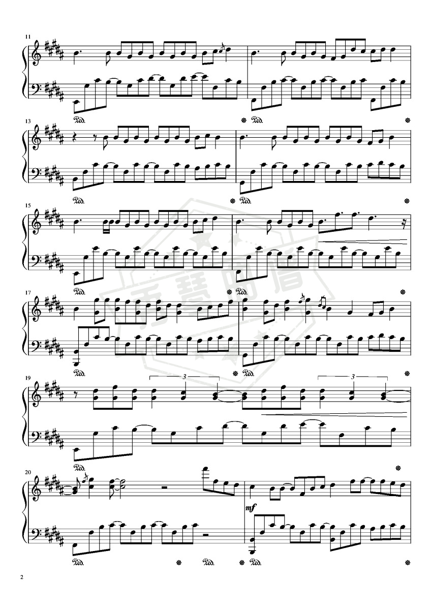 图片[2]-园游会—周杰伦[演奏级]-秀琴曲谱网
