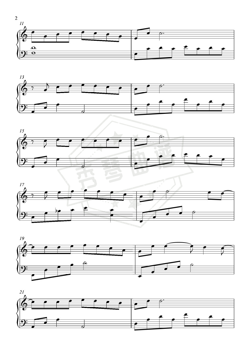 图片[2]-周兴哲【永不失联的爱】钢琴独奏C调简版-秀琴曲谱网