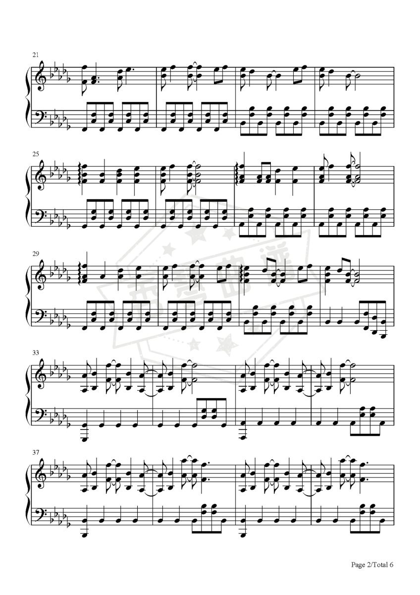 图片[2]-《爱人错过》钢琴五线谱d调演奏版-秀琴曲谱网