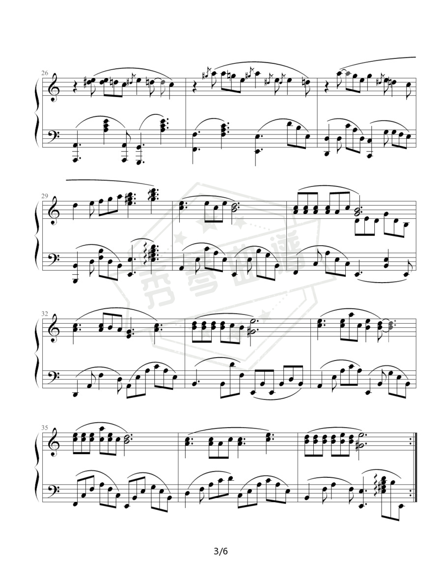图片[2]-《给自己的情书》钢琴五线谱c调演奏版(王菲)-秀琴曲谱网