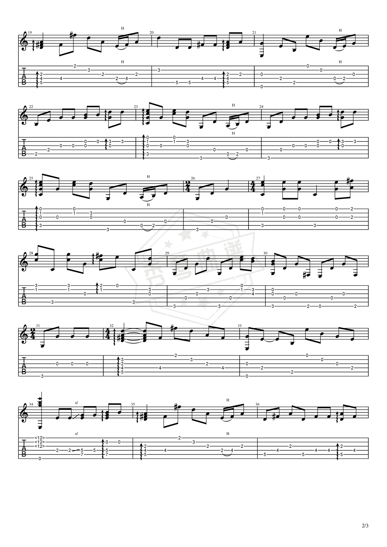 图片[2]-《寂静之声》吉他简谱C调指弹谱（保罗·西蒙）-秀琴曲谱网