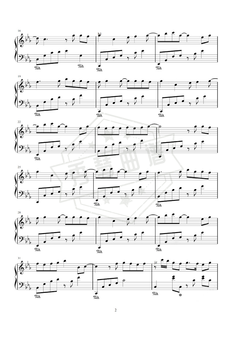 图片[2]-《不问ciaga》总谱,钢琴五线谱e调演奏版-秀琴曲谱网