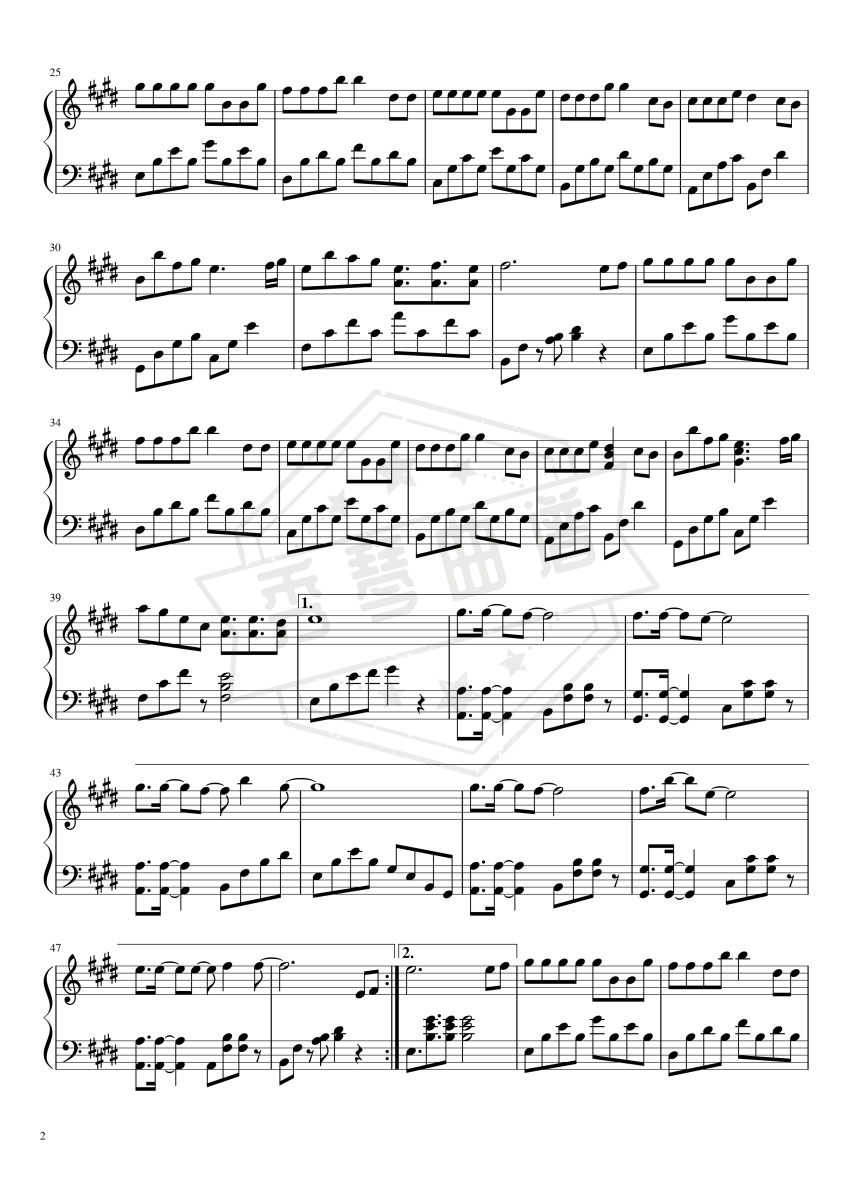 图片[2]-有点甜 钢琴唯美独奏版-秀琴曲谱网