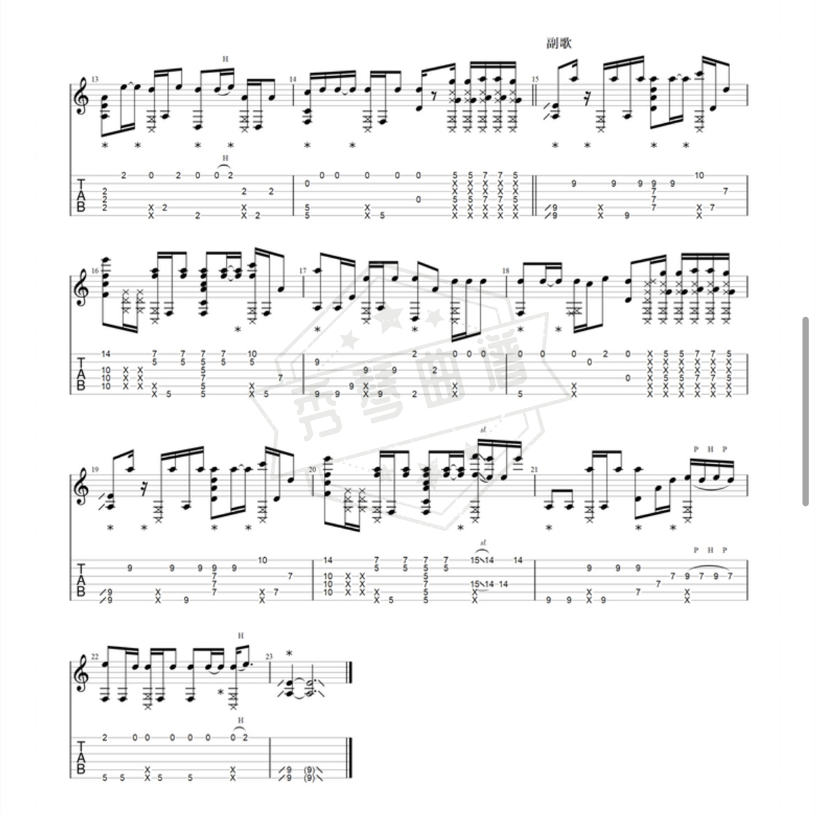 图片[2]-《Burn It All Down》吉他六线谱c调演奏版-秀琴曲谱网