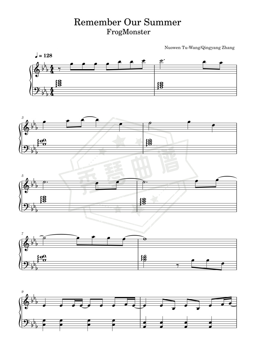 【超燃BGM】Remember Our Summer | LokLokPiano演奏版-秀琴曲谱网