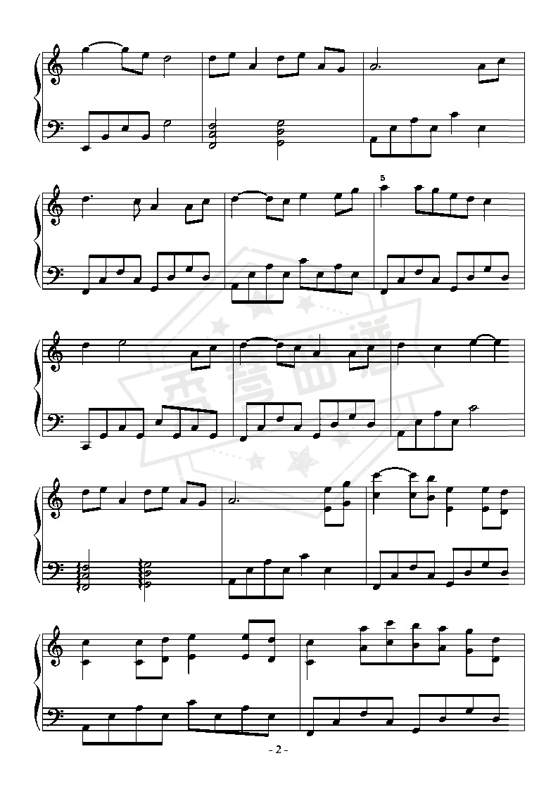 图片[2]-《大鱼》初学者优美版（poc编配）-秀琴曲谱网